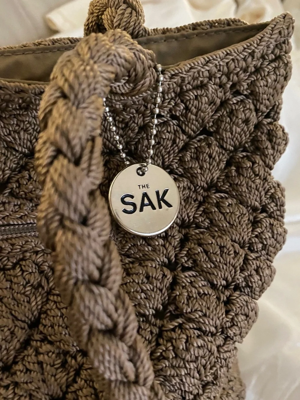 The SAK Crochet Double Handle Shoulder Bag NWOT